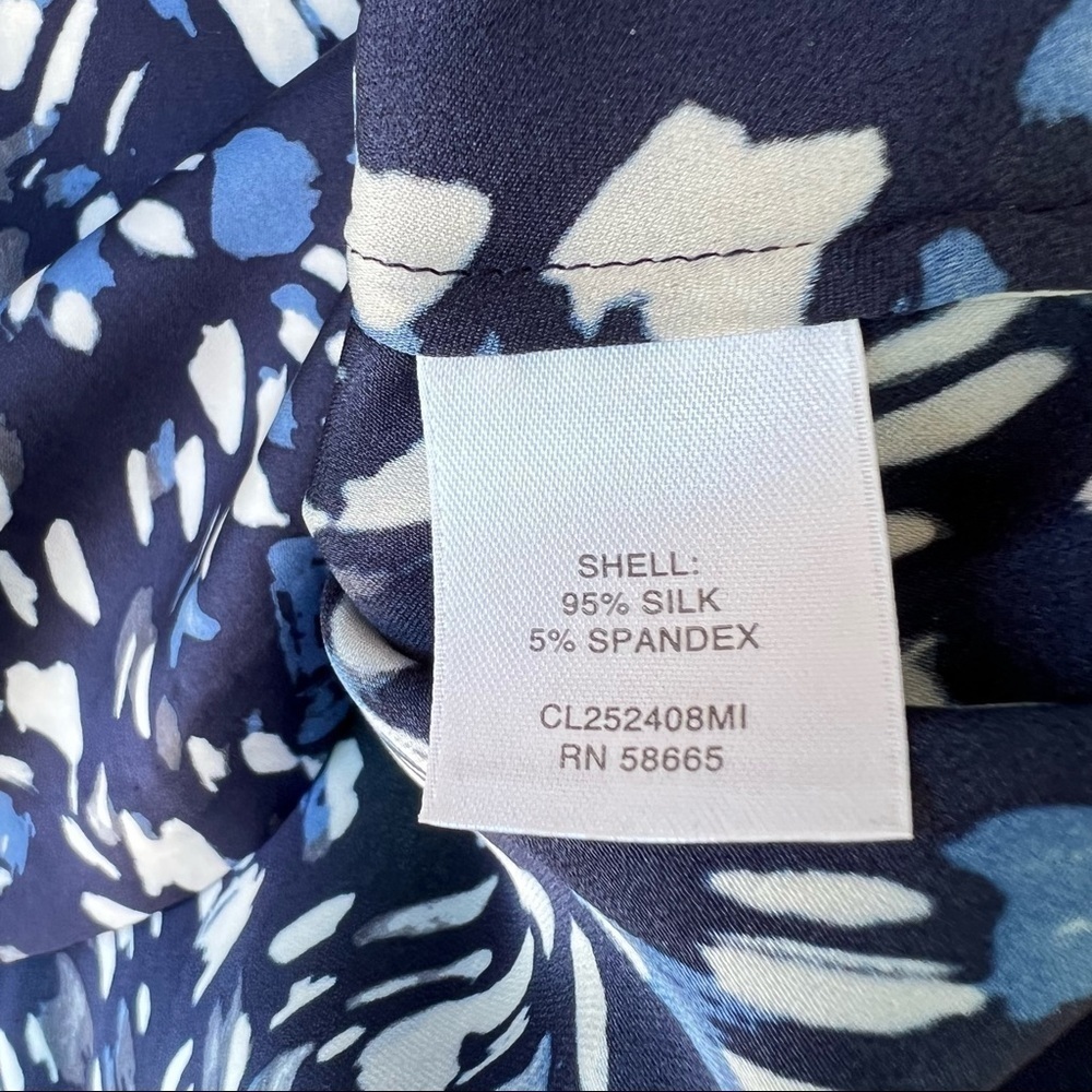 100% SILK CLASSIQUES ENTIER BLOUSE WATERCOLOR LS SIZE SMALL - Picture 8 of 8